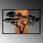 Wallity Acacia Tree - 388 Escultura de pared de madera nogal y negro